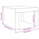 Sofabord Sort eg 50 x 50 x 35 cm Konstrueret træ