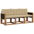 Udendørs sofagruppe med pude 3 pcs Naturlig og Beige