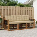 Udendørs sofagruppe med pude 3 pcs Naturlig og Beige