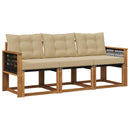 Udendørs sofagruppe med pude 3 pcs Naturlig og Beige