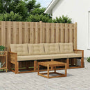 Udendørs sofagruppe med pude 5 pcs Naturlig og Beige
