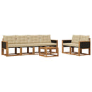 Udendørs sofagruppe med pude 7 pcs Naturlig og Beige