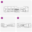 Udendørs sofagruppe med pude 7 pcs Naturlig og Beige