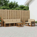 Udendørs sofagruppe med pude 7 pcs Naturlig og Beige
