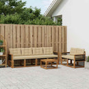 Udendørs sofagruppe med pude 7 pcs Naturlig og Beige