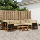 Udendørs sofagruppe med pude 8 pcs Naturlig og Beige