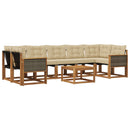Udendørs sofagruppe med pude 8 pcs Naturlig og Beige