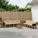 Udendørs sofagruppe med pude 9 pcs Naturlig og Beige