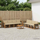 Udendørs sofagruppe med pude 9 pcs Naturlig og Beige