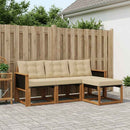 Udendørs sofagruppe med pude 4 pcs Naturlig og Beige