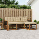 Udendørs sofagruppe med pude 4 pcs Naturlig og Beige
