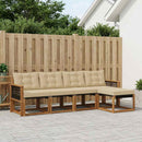 Udendørs sofagruppe med pude 5 pcs Naturlig og Beige