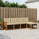 Udendørs sofagruppe med pude 5 pcs Naturlig og Beige