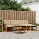 Udendørs sofagruppe med pude 6 pcs Naturlig og Beige