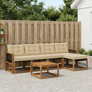 Udendørs sofagruppe med pude 6 pcs Naturlig og Beige