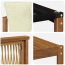 Udendørs sofagruppe med pude 6 pcs Naturlig og Fløde