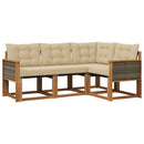 Udendørs sofagruppe med pude 4 pcs Naturlig og Beige