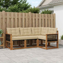 Udendørs sofagruppe med pude 4 pcs Naturlig og Beige