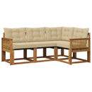Udendørs sofagruppe med pude 4 pcs Naturlig og Beige