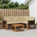 Udendørs sofagruppe med pude 5 pcs Naturlig og Beige