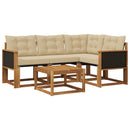 Udendørs sofagruppe med pude 5 pcs Naturlig og Beige