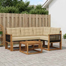 Udendørs sofagruppe med pude 5 pcs Naturlig og Beige