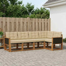 Udendørs sofagruppe med pude 5 pcs Naturlig og Beige