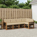 Udendørs sofagruppe med pude 5 pcs Naturlig og Beige