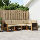 Udendørs sofagruppe med pude 6 pcs Naturlig og Beige