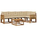 Udendørs sofagruppe med pude 6 pcs Naturlig og Beige