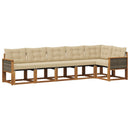 Udendørs sofagruppe med pude 6 pcs Naturlig og Beige
