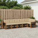 Udendørs sofagruppe med pude 6 pcs Naturlig og Beige