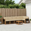 Udendørs sofagruppe med pude 7 pcs Naturlig og Beige
