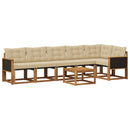 Udendørs sofagruppe med pude 7 pcs Naturlig og Beige