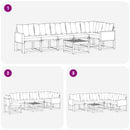 Udendørs sofagruppe med pude 7 pcs Naturlig og Beige