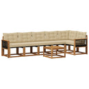 Udendørs sofagruppe med pude 7 pcs Naturlig og Beige