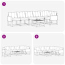 Udendørs sofagruppe med pude 7 pcs Naturlig og Beige
