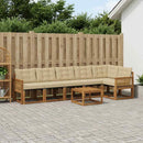 Udendørs sofagruppe med pude 7 pcs Naturlig og Beige