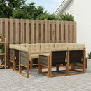 Udendørs sofagruppe med pude 7 pcs Naturlig og Beige