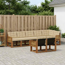 Udendørs sofagruppe med pude 8 pcs Naturlig og Beige