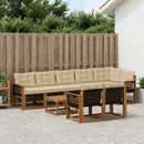 Udendørs sofagruppe med pude 9 pcs Naturlig og Beige