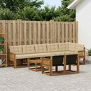 Udendørs sofagruppe med pude 9 pcs Naturlig og Beige