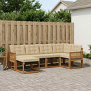 Udendørs sofagruppe med pude 6 pcs Naturlig og Beige