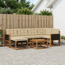 Udendørs sofagruppe med pude 7 pcs Naturlig og Beige