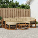 Udendørs sofagruppe med pude 7 pcs Naturlig og Beige