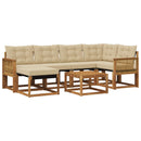 Udendørs sofagruppe med pude 7 pcs Naturlig og Beige