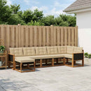 Udendørs sofagruppe med pude 7 pcs Naturlig og Beige