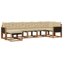 Udendørs sofagruppe med pude 7 pcs Naturlig og Beige