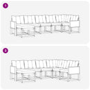 Udendørs sofagruppe med pude 7 pcs Naturlig og Beige