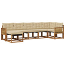 Udendørs sofagruppe med pude 7 pcs Naturlig og Beige